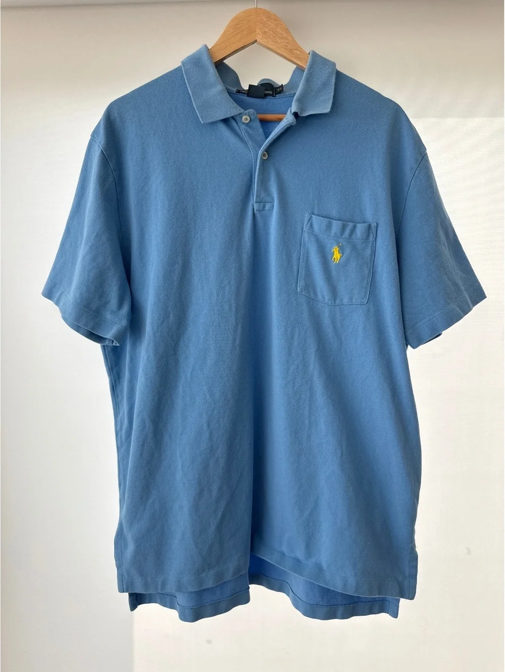 Vintage Polo Ralph Lauren Pocket Polo Shirt Mens XL Blue Pony Y2K Cotton